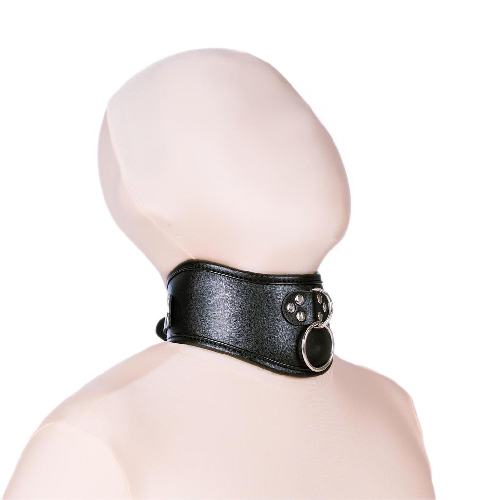 Улучшенный BDSM-ошейник с хлопковой подкладкой и кляпом