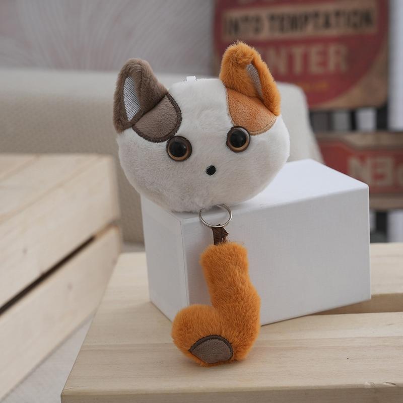 Брелок в виде выдвижного шнурка с хвостом в виде плюшевого кота, симпатичная мини-плюшевая кукла, креативный рюкзак, украшения, аксессуары, подарки