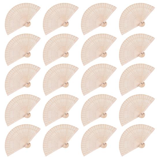 1/10/20Pcs Wooden Folding Fan Hollow Portable Fan Summer Hand Held Ribs Wedding Desktop Decoration