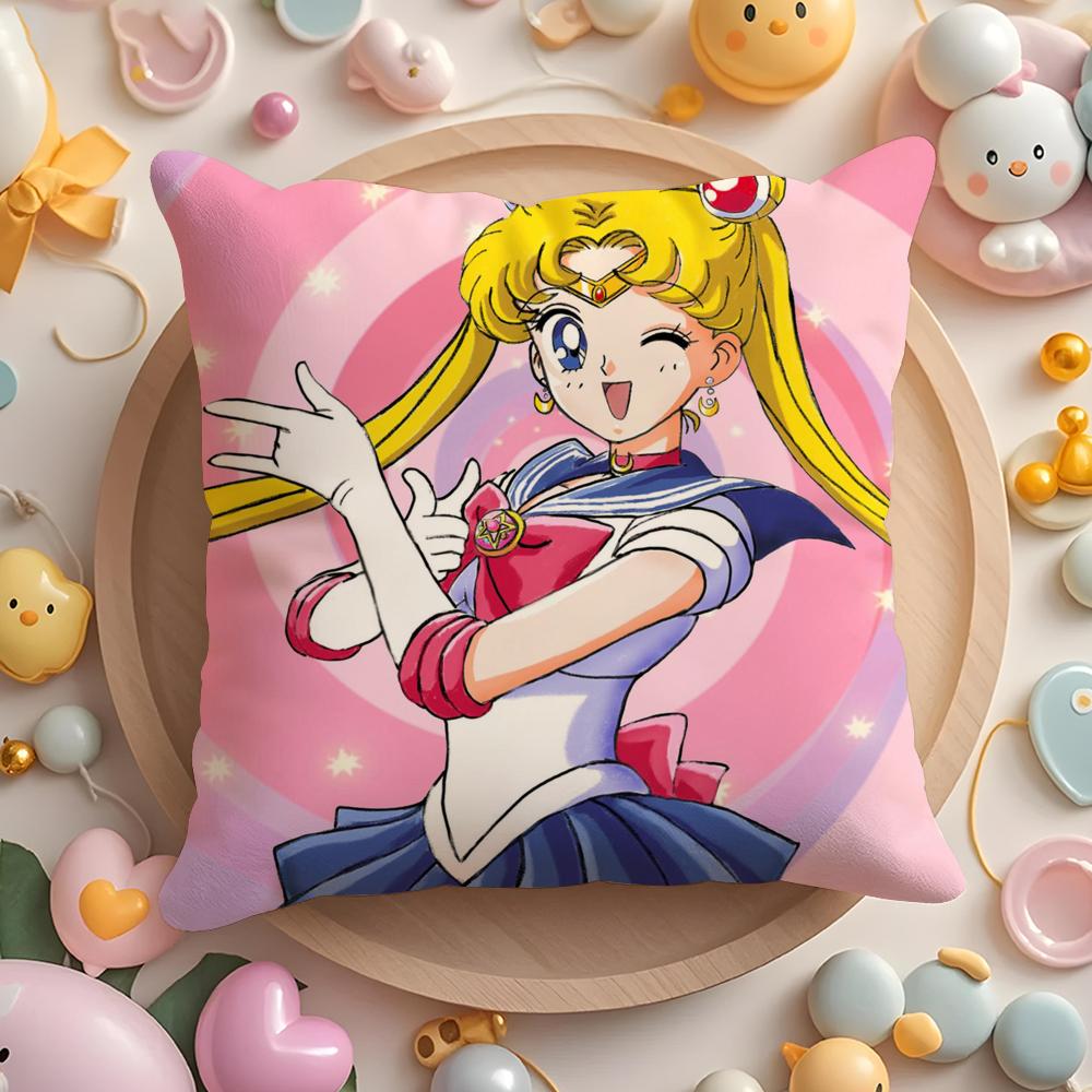 PIKPAKA SSailor MMoon Anime Cushion Cover Plush Fabric Soft DoubleSided Printed Sofa Warm Winter Home Gift Pillow Cover