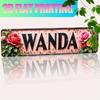 Винтажная металлическая настенная табличка WANDA, Рустикальная роза розового и бордового цвета, 2D Плоский декор в стиле фермерского дома, Прочное алюминиевое покрытие