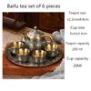 6-piece European-style Bronze Tea Set Retro Metal Teapot Teacup Set Alloy Teacup Wine Glass with Tray Teapot Birthday Gift Box