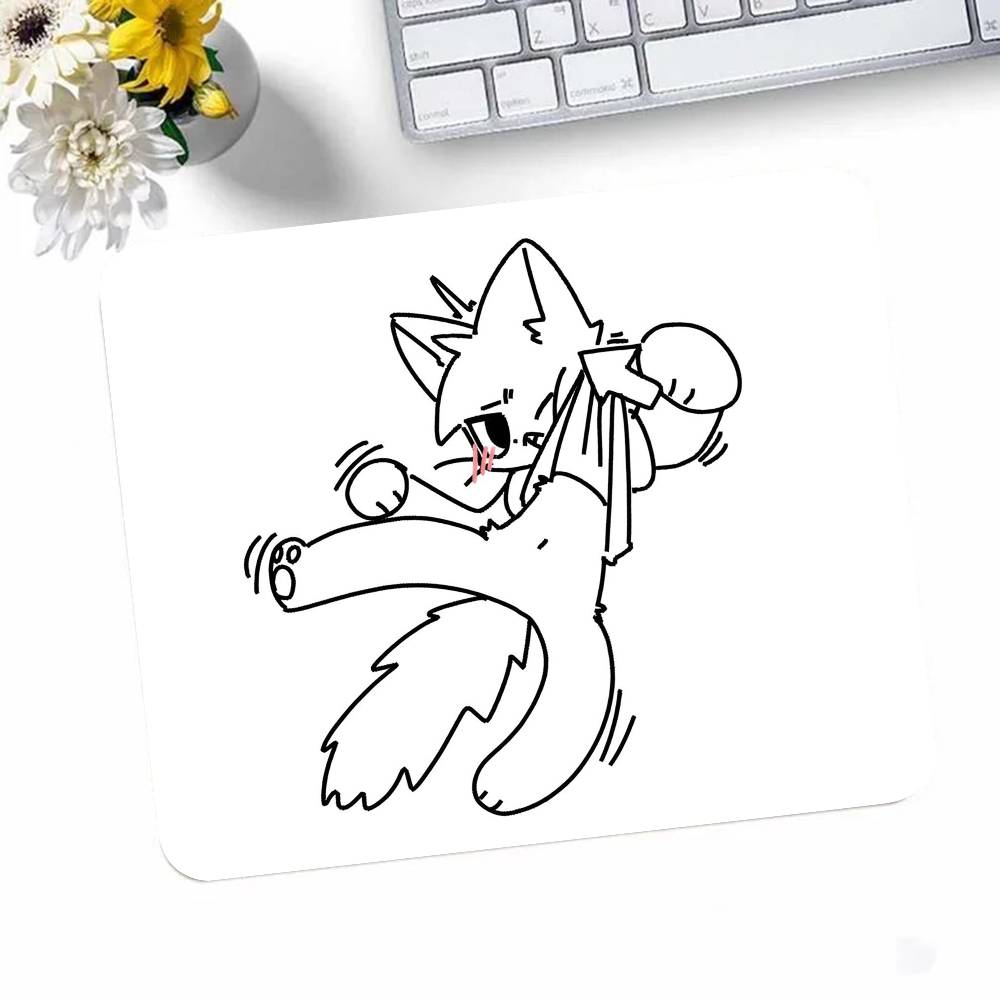 Кот-целовальщик Глупый Кот Коврик для мыши с рисунком Мыши Маленький Коврик для мыши с обработанными краями Для геймеров Настольный коврик Прямоугольный Противоскользящая Резина