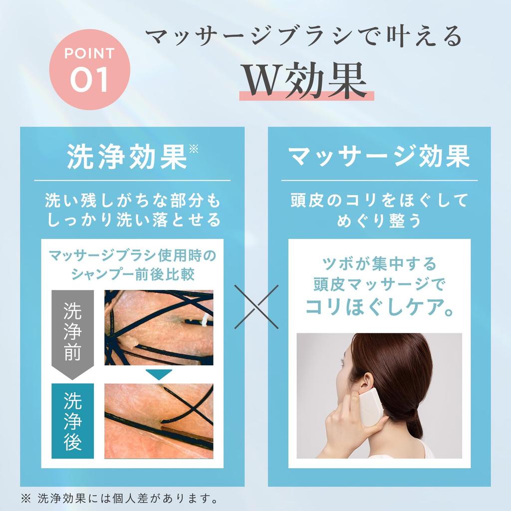 ETVOS Relaxing Massage Charcoal 1 Brush Massage Shampoo Brush, Gray, Hard, (Scalp Brush, Brush)