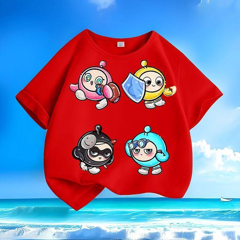 Модная детская футболка для вечеринки в форме яйца, летний повседневный топ для мальчиков и девочек