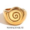 MamacitaSlay 2026 Новый Дизайн Кольца Спиральная Текстура Катушка Позолота 18K Нержавеющая Сталь Водонепроницаемые Украшения Простой Подарок для Женщин