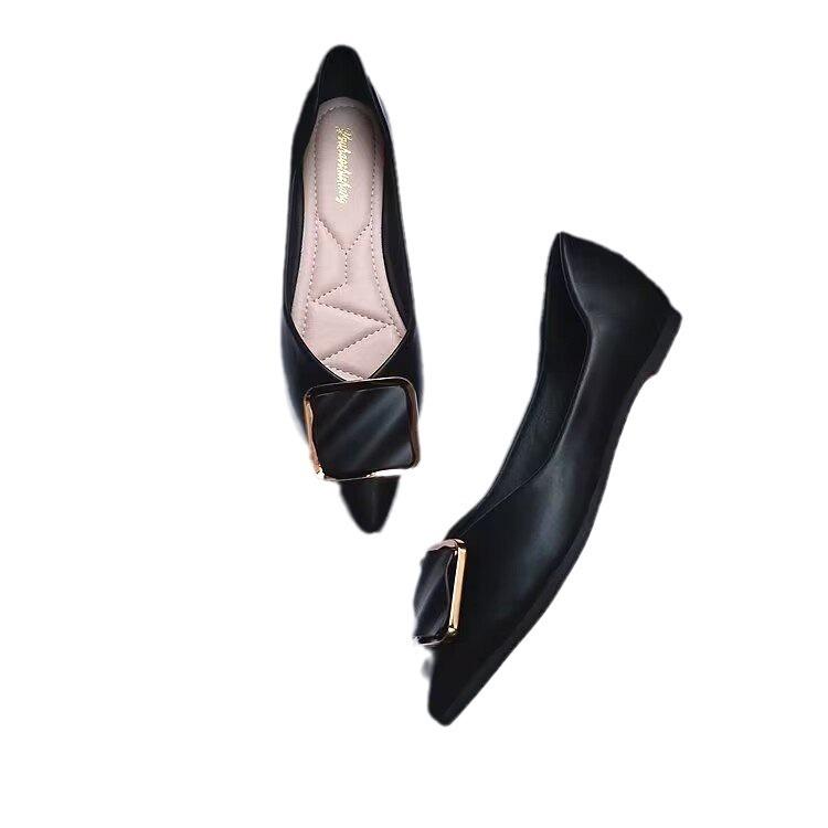 Fashion New Versatile Flat Bottom Casual Single Shoes Women's Pointed Shallow Mouth Fashion Soft Bottom Anti Slip Flat Bottom Shoes
