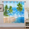 Summer Beach Starfish Sea Natural Sky Tree View Window Curtain For Living Room Kids Bedroom Bathroom Kicthen Door Home Decor