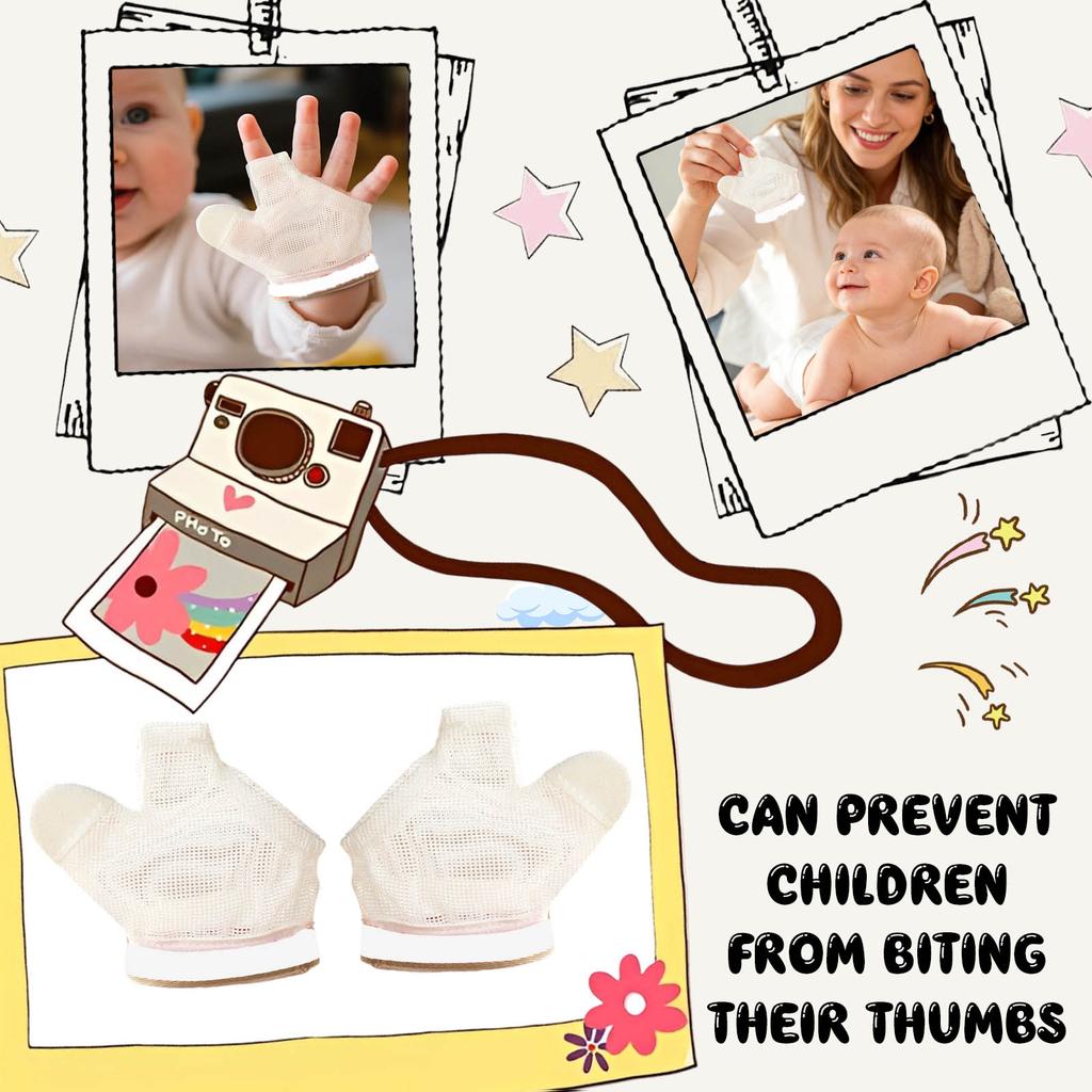 Перчатки для сосания большого пальца, перчатки для кормления ребенка, дышащие протекторы для пальцев и большого пальца, которые предотвращают сосание детьми большого пальца.