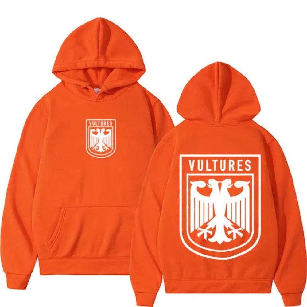 Толстовка с логотипом рэпера Канье Уэста Vultures для мужчин и женщин в стиле хип-хоп, винтажные пуловеры, толстовка с капюшоном, повседневная флисовая толстовка, уличная одежда