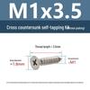 YiguYigu Nickel-Plated Phillips Flat Head Self-Tapping Screws M1-M5, Carbon Steel