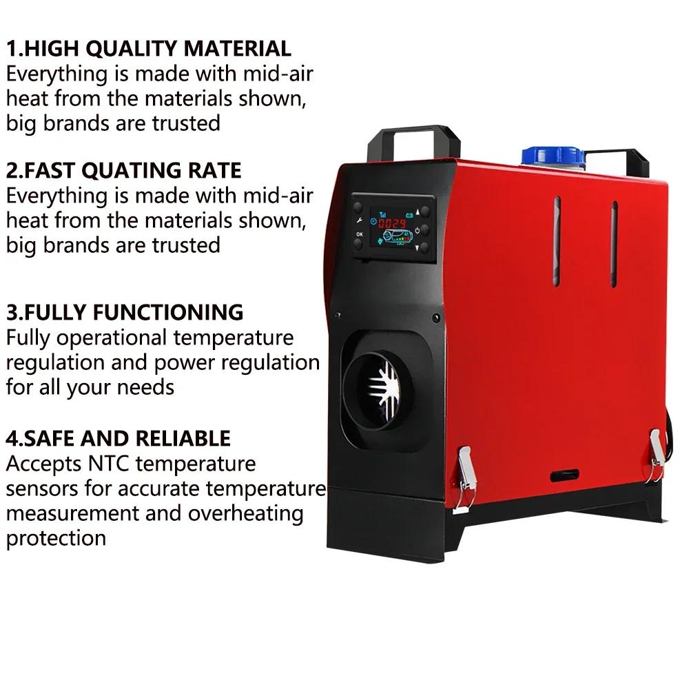 12 В 8 кВт Автомобильный обогреватель Все в одном Отопление Дизельный Воздушный Нагреватель Одно Отверстие ЖК-Монитор Парковочный Обогреватель Быстрый Нагрев Для Грузовиков Автобусов Вспомогательный