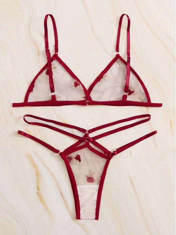 Соблазнительный комплект нижнего белья из трех частей из тюля - Сексуальная европейская и американская ночная сорочка-бикини