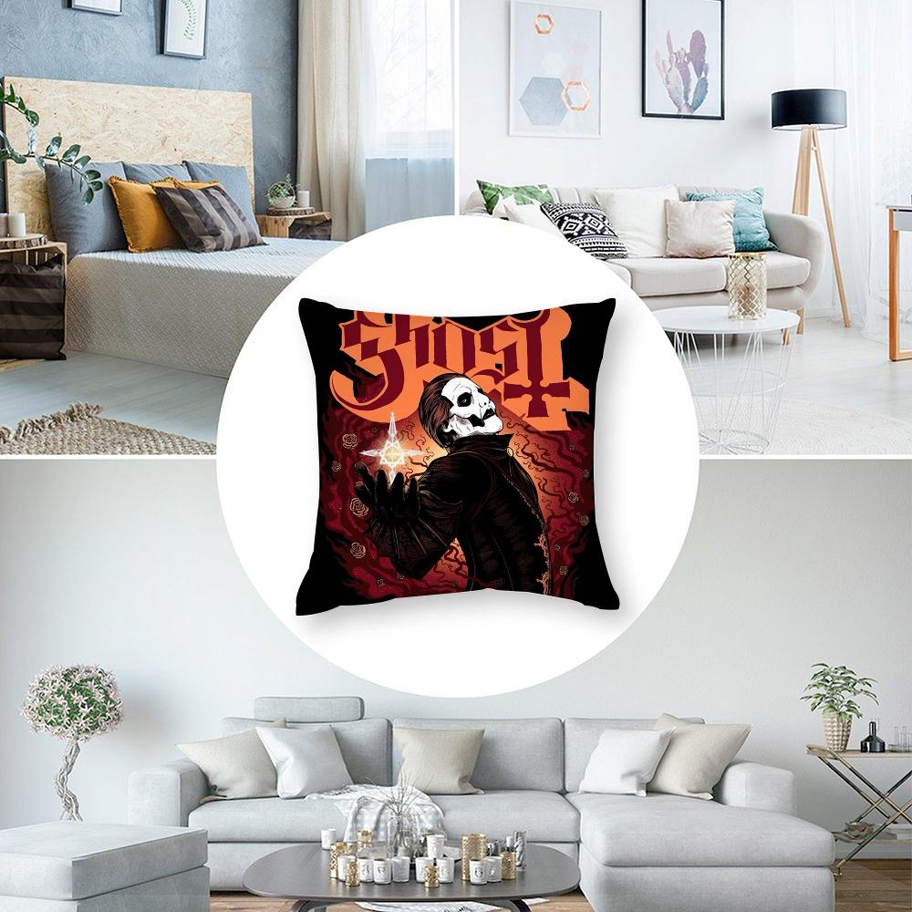 Rock Band Pillow Covers G-GhostS Band Cartoon Pillow Case Short Plush Sofa Decorative Gift Home Double-sided Printing Cushion