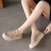 Маленькие белые туфли, женские летние новинки, повседневные женские туфли на толстой подошве, сетчатые дышащие полутапочки, тренд