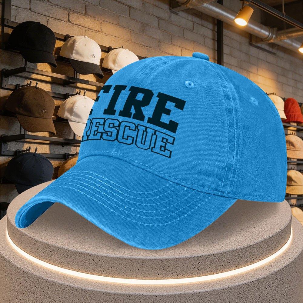 FIRERESCUE English Letter Pattern Baseball Cap Adjustable Casual Visor Hat for Outdoor Sports Daily Wear Party