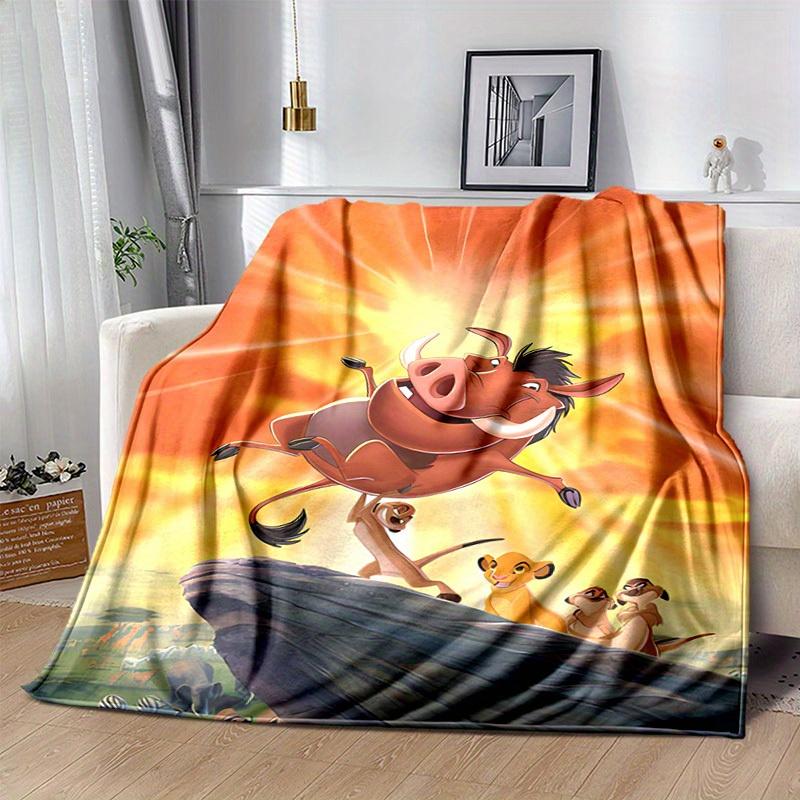 1pc. Cartoon Lion King Simba Timon Pumbaa Blanket, Soft Warm Throw Blankets for Bed Couch Sofa, Suitable for All Seasons, Perfect Home Decor