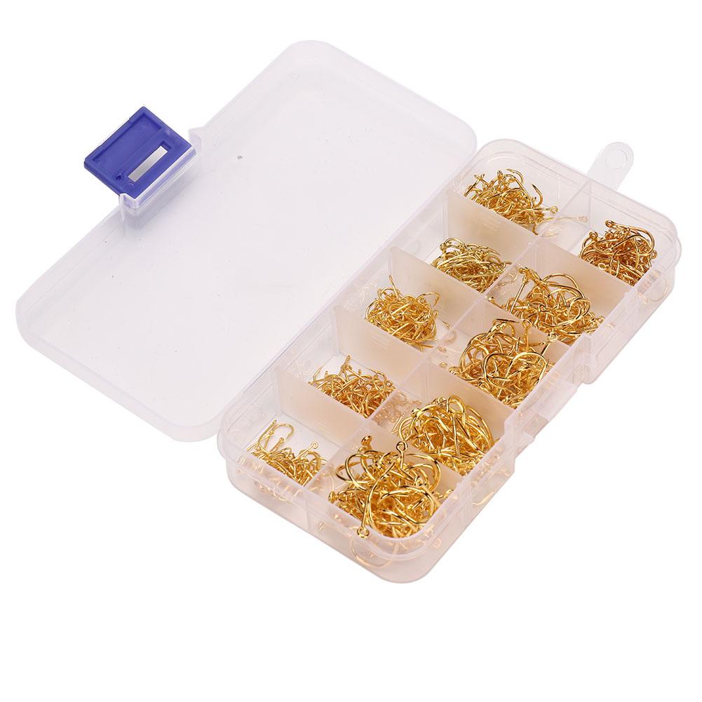 500Pcs Box High Carbon Steel Fishhooks Sharpened Barbed Circle Fishing Hooks Set 3 12 (#3)