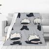 Gojo Anime Flannel Blanket Quality Warm Soft Funny Cartoon Throw Blanket Winter Picnic Couch Bed Novelty Bedspread