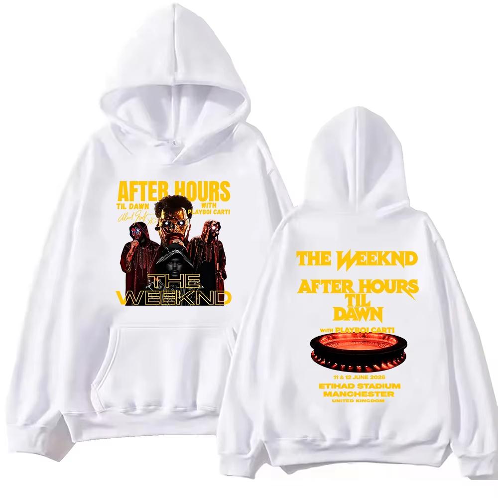 Толстовка The-Weeknd After Hours Til Dawn Tour 2026 Мужская Женская Harajuku С Длинным Рукавом Свитшот с Капюшоном Мягкий Хлопок Свободная Уютная и Универсальная