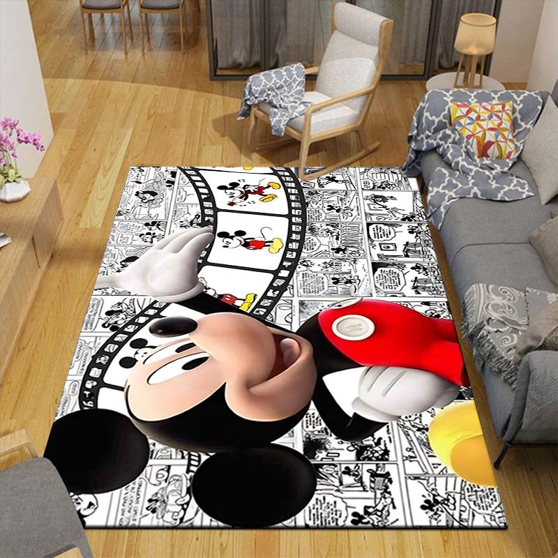 1Pc Mickey Mouse Comic Strip Rug, Office Carpet Indoor Outdoor Doormat, Non-Slip, Comfortable, Living, Christmas Halloween, Xmas Gift Y1400