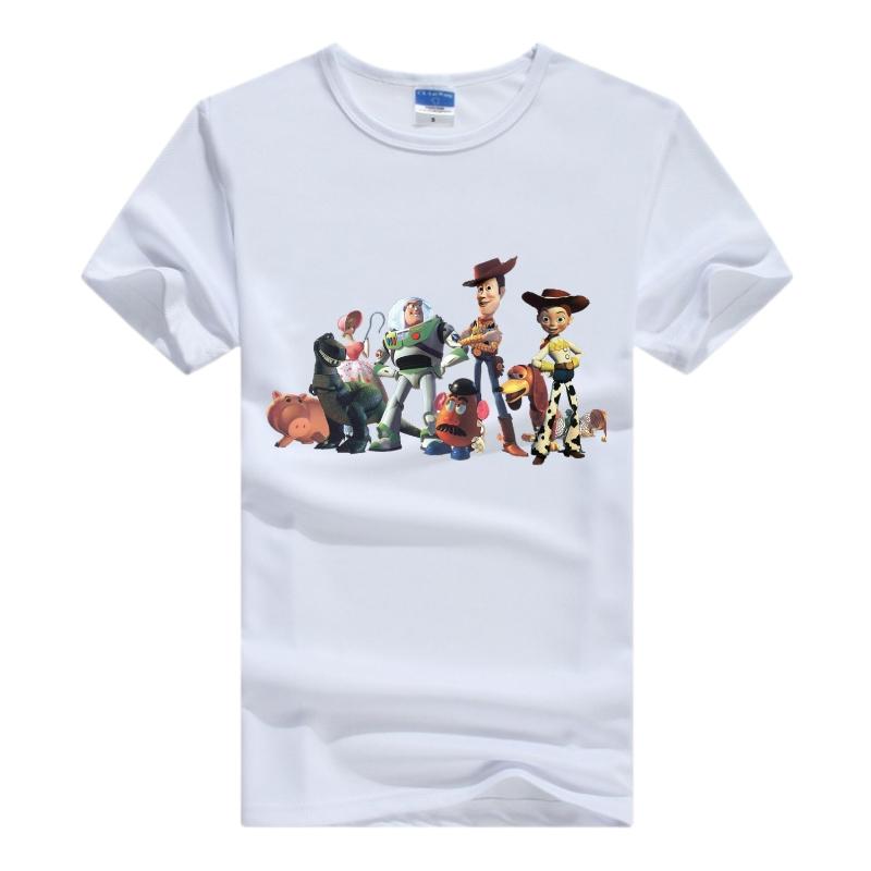 Unisex Cartoon Toy Story Tops White Clothes Short Sleeve Tee Oversized Friends 2024 Summer Blouse Grunge Y2K T-shirts