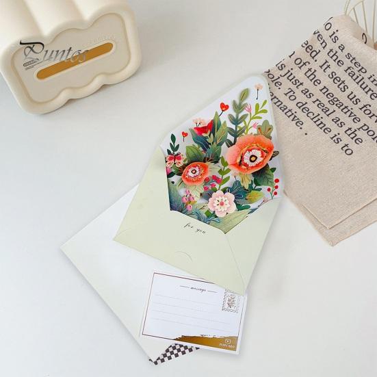 3D вылетающая поздравительная открытка с несколькими красочными цветочными декорами, поздравительная открытка с конвертом, акварельная живопись, рождественский, новогодний подарок