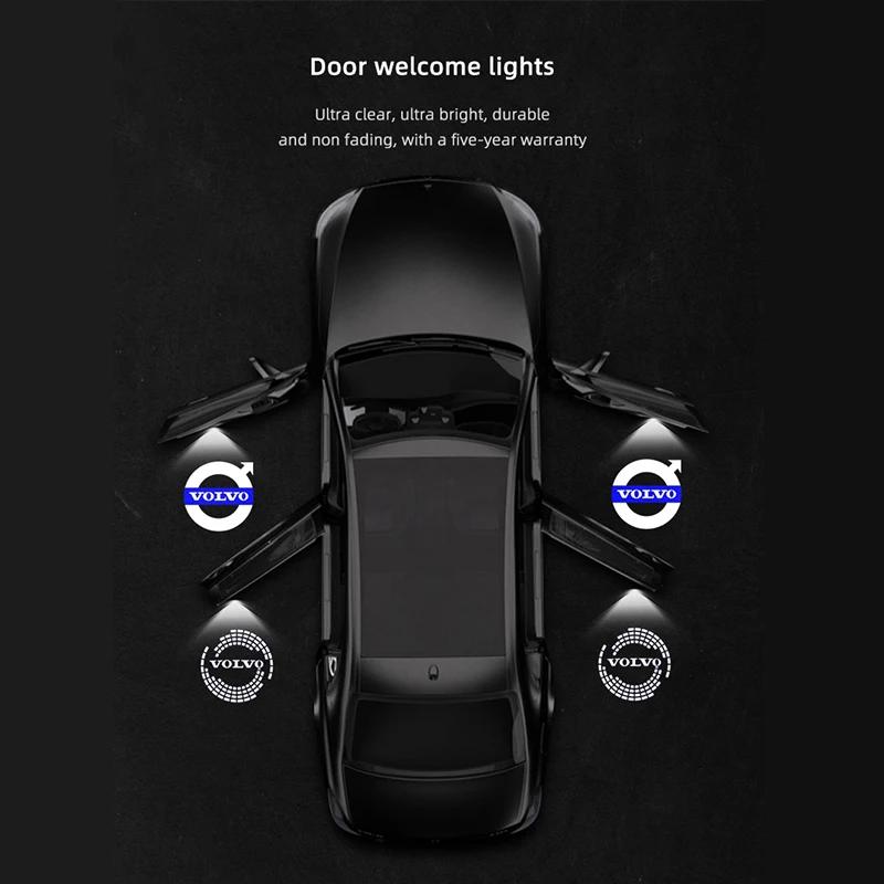 2026 New For Volvo Emblems 2PCS HD Car Door Welcome Lights For Volvo XC90 V90 V60 XC60 V40 S80 S60 S90 C40 XC40 V70 XC70 C30 C70