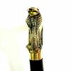 Твердая латунная античная ручка головы кобры кожаная деревянная трость винтажная трость