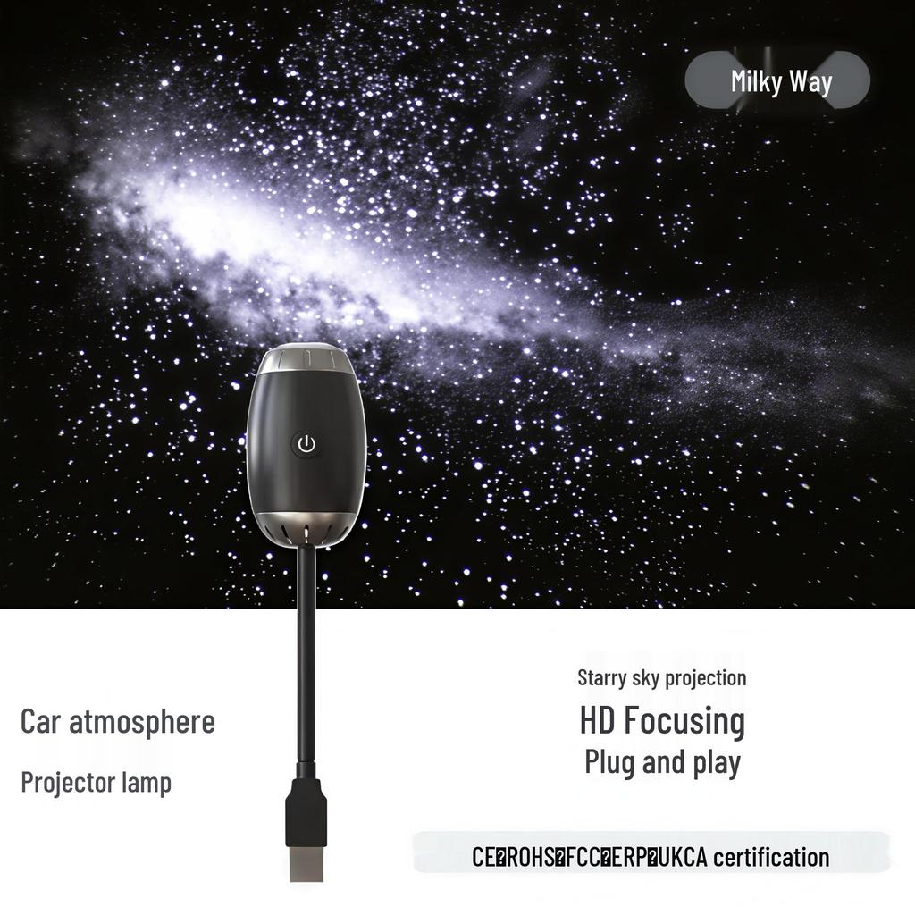 USB-светильник для проекции звездного неба на крышу автомобиля для декора интерьера