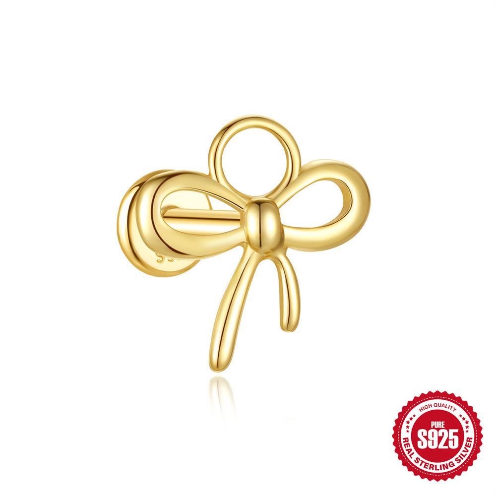 S925 Tremella Decoration Женские серьги-гвоздики из стерлингового серебра с простым темпераментом и маленьким цирконием с плоским дном Серьги-подвески с темпераментом