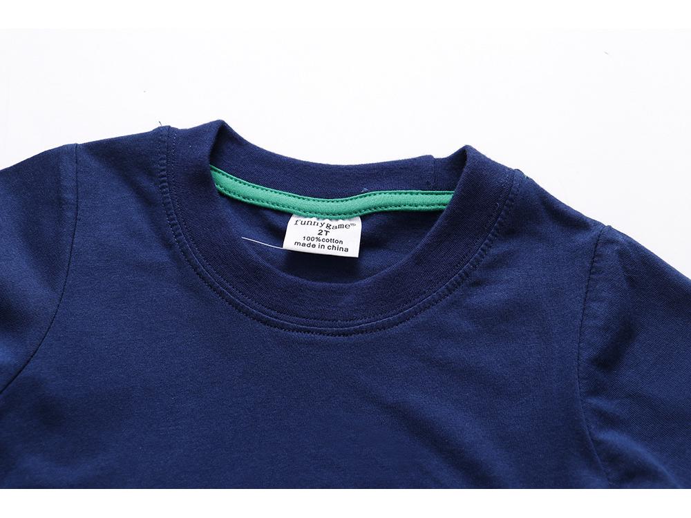 Летняя хлопковая футболка с коротким рукавом для мальчиков - Европейский и американский стиль