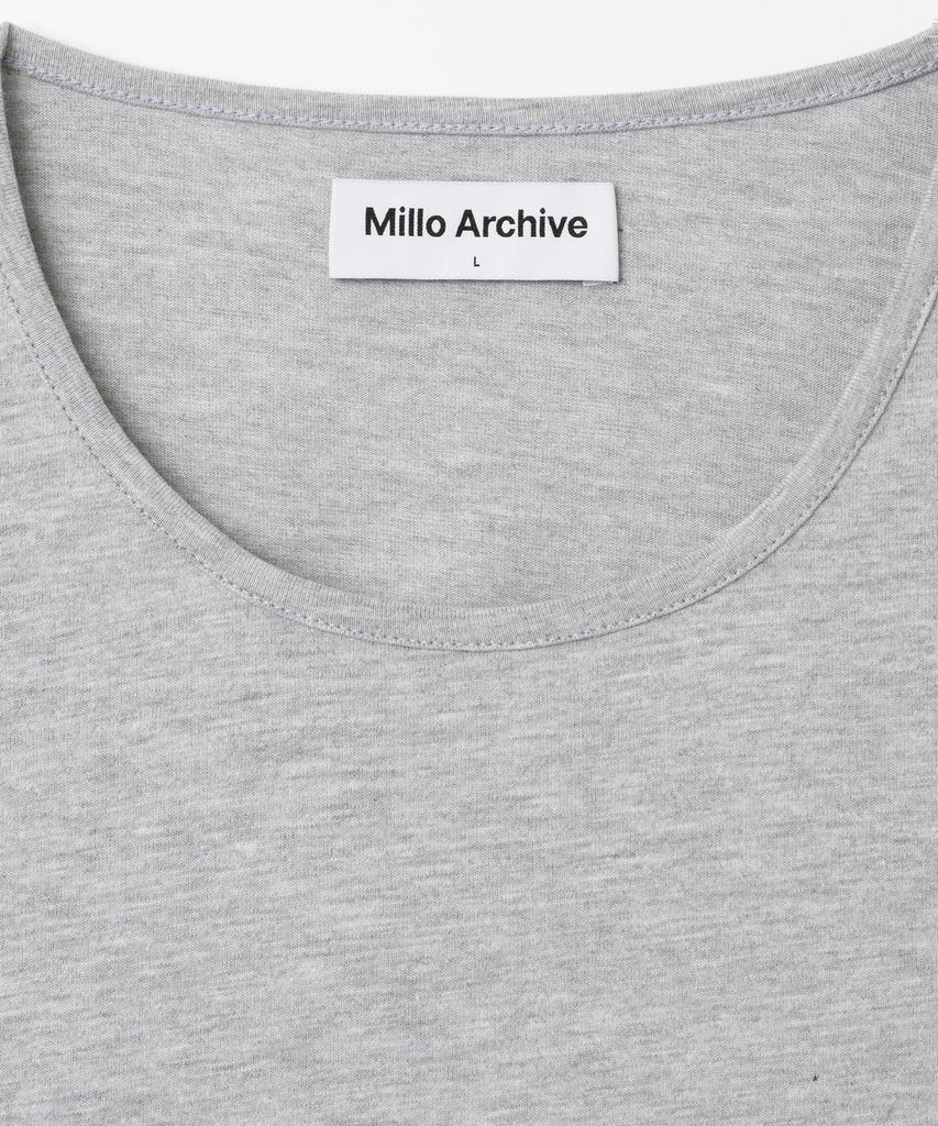 MILLO ARCHIVE Soft U-Neck Semi-Overfit T-Shirt [Melange Gray]