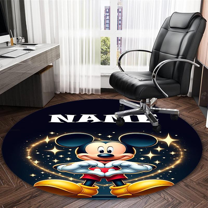 Customizable M-Mickey Round Non-Slip Carpet - Ideal for Garden, Picnic, Office, Perfect for Decoration, Suitable For All Seasons