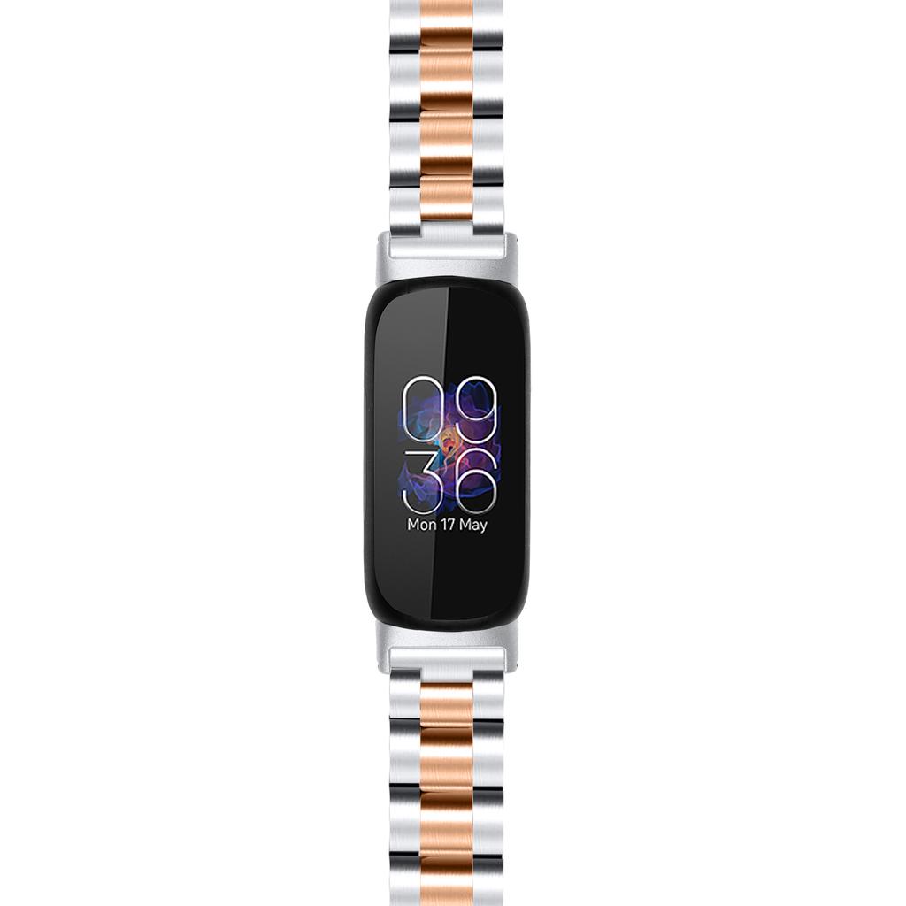 Wrist Strap for Fitbit Inspire 3 Stainless Steel 3 Beads Replacement Smart Watch Band