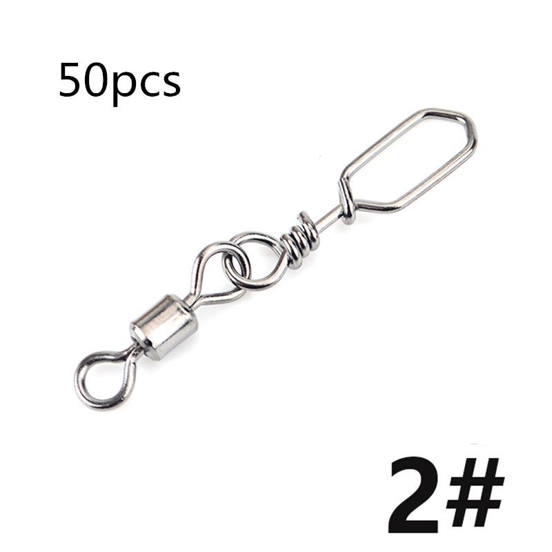FTK 50 шт., аксессуары для рыбалки на щуку, соединительный штифт, вертлюг из нержавеющей стали, карабин, приманка, вертлюг, снасти