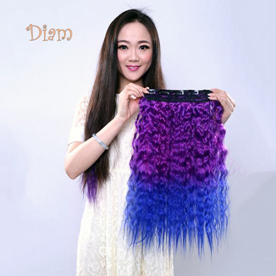 Tenfyer сексуальные длинные градиентные цвета вечерние женские волнистые вьющиеся волосы на клипсе 60 см