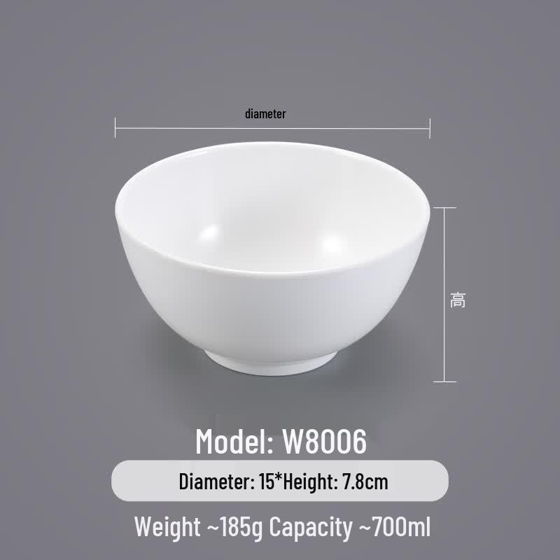 Белые melamine коммерческие миски для риса и супа