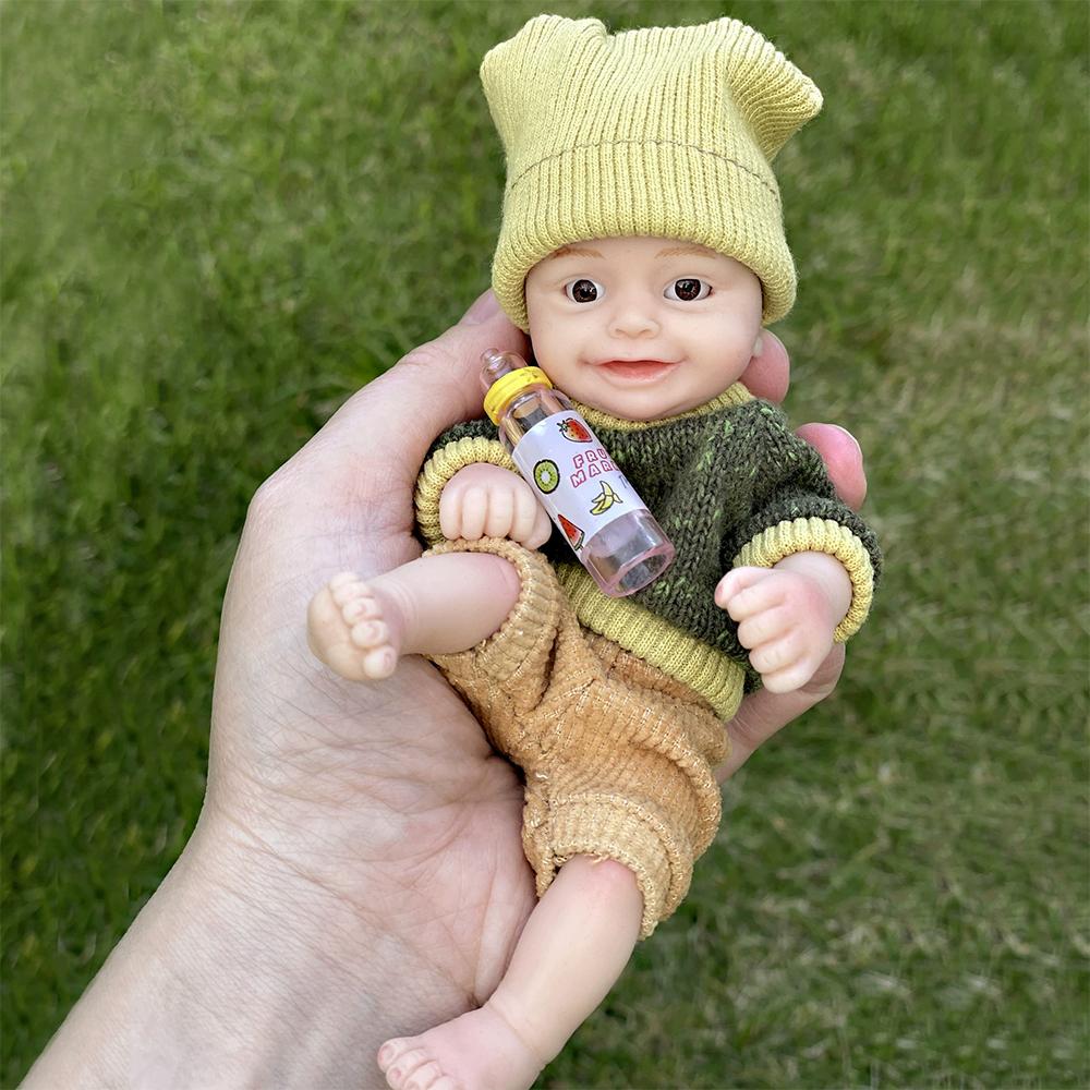 6-дюймовая кукла-младенец из цельного силикона, милые мини-куклы Reborn, мягкая и эластичная плюшевая кукла