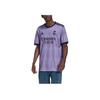 Adidas Real Madrid Fan Edition Logo Print Round Neck Short Sleeve Soccer Jersey Men Tops Purple H18489