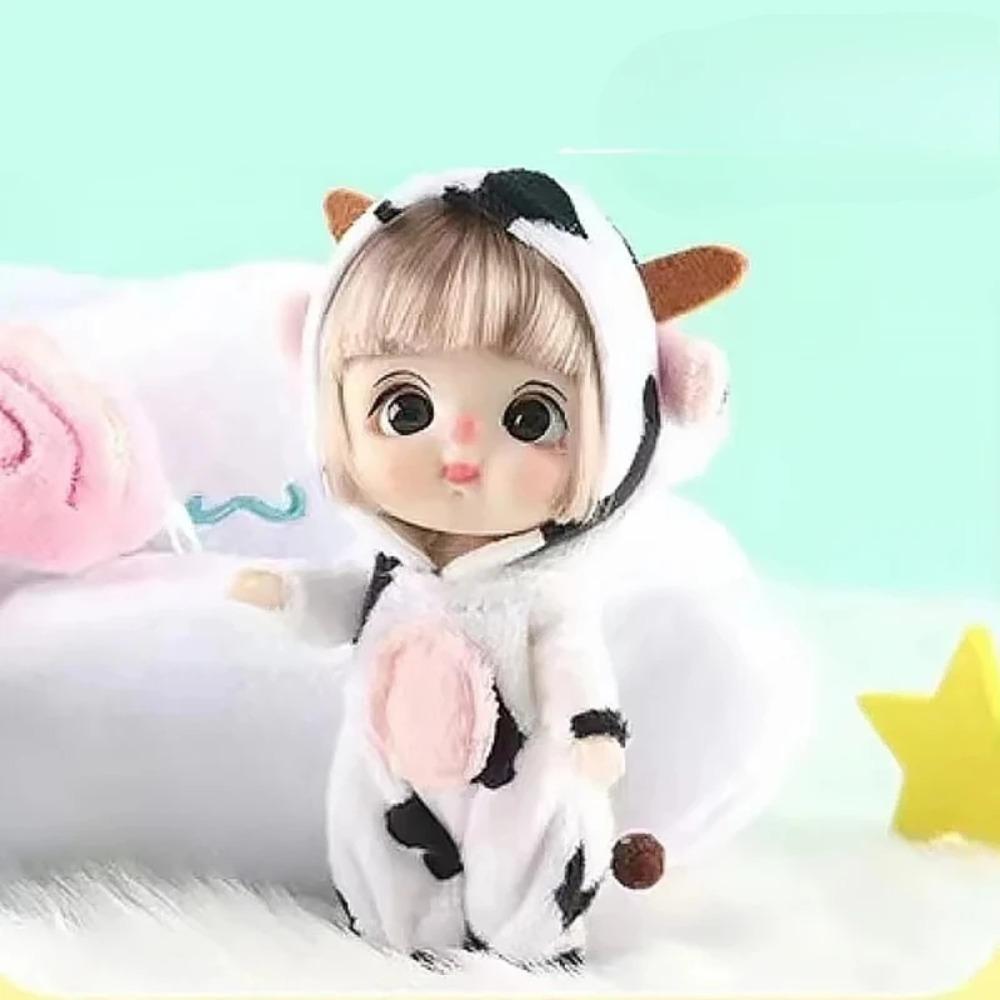 12 см Милая Мини Кукла Животное Серия Пижам Обучающие Игрушки Сделай Сам Наряди Суставные Куклы Подарки на День Рождения 3D Глаза