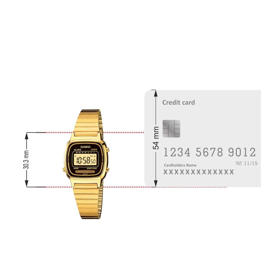 Casio LA-670WGA-1 - Ретро Золотые Цифровые Женские