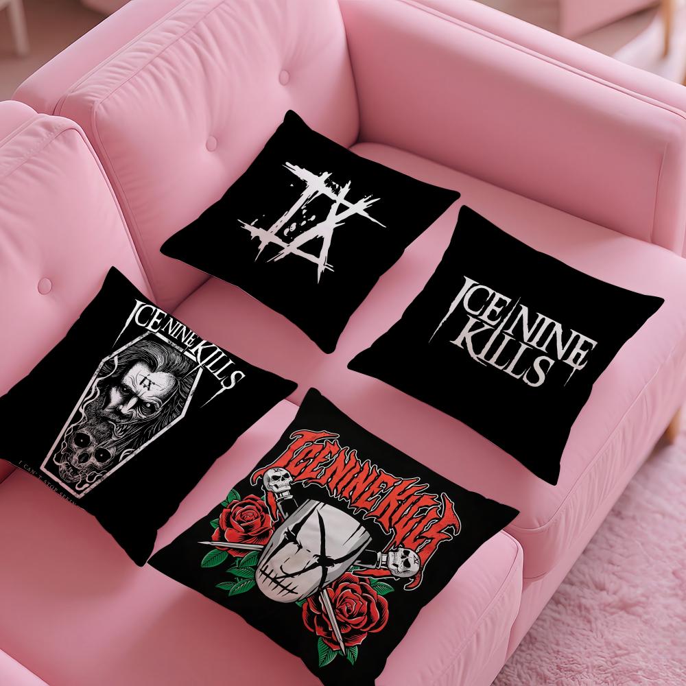 Чехол для подушки с принтом Ice NNine Kills, шелковистый короткий плюш, с потайной молнией, пылезащитный чехол для диванной подушки, для домашнего декора
