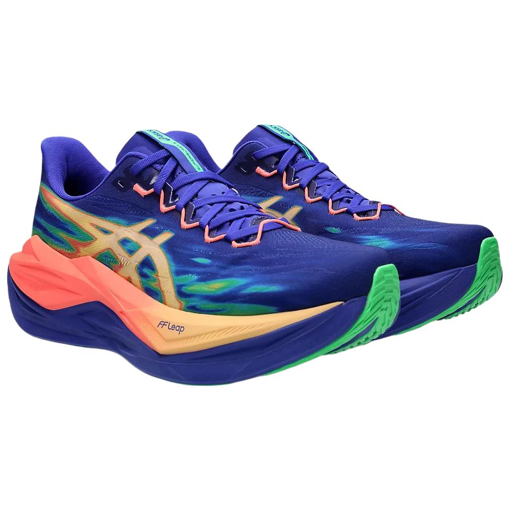Asics Superblast 3 Удобная посадка Амортизация с возвратом энергии Дышащая поддержка Беговые кроссовки Унисекс кроссовки Синий-Оранжевый 1013A177-400
