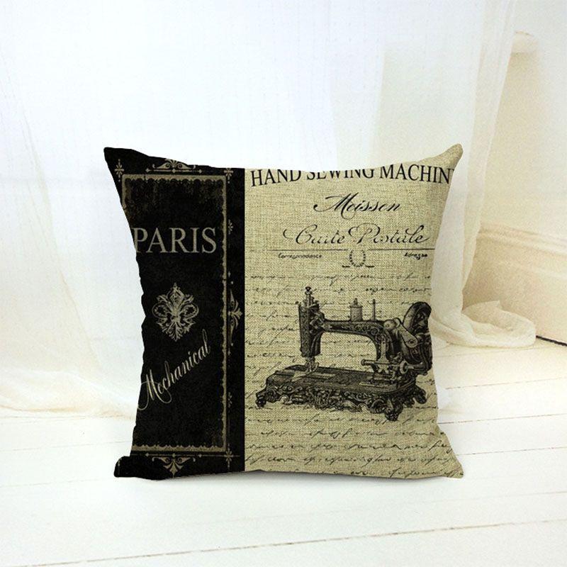 Chic Vintage Cotton Linen Throw Pillow Case Cushion Cover For Sofa And Bedside