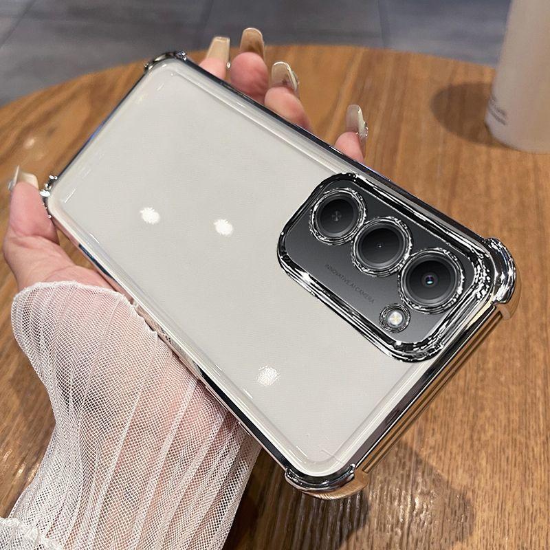 Вращающийся на 360 градусов магнитный кронштейн Чехол для телефона для Xiaomi Redmi 15 15C 4G 5G Прозрачный Противоударный Гальванизированный Силиконовый Чехол