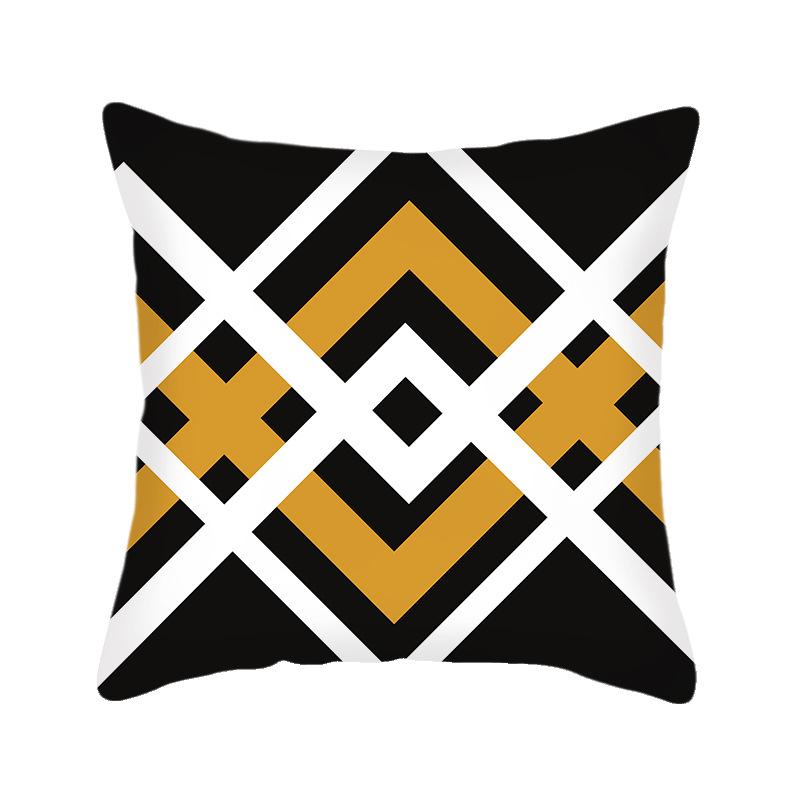Nordic Cushion Pillow Geometric Linen Pillow Cover Yellow European Nordic Ins Style Cushion Cover