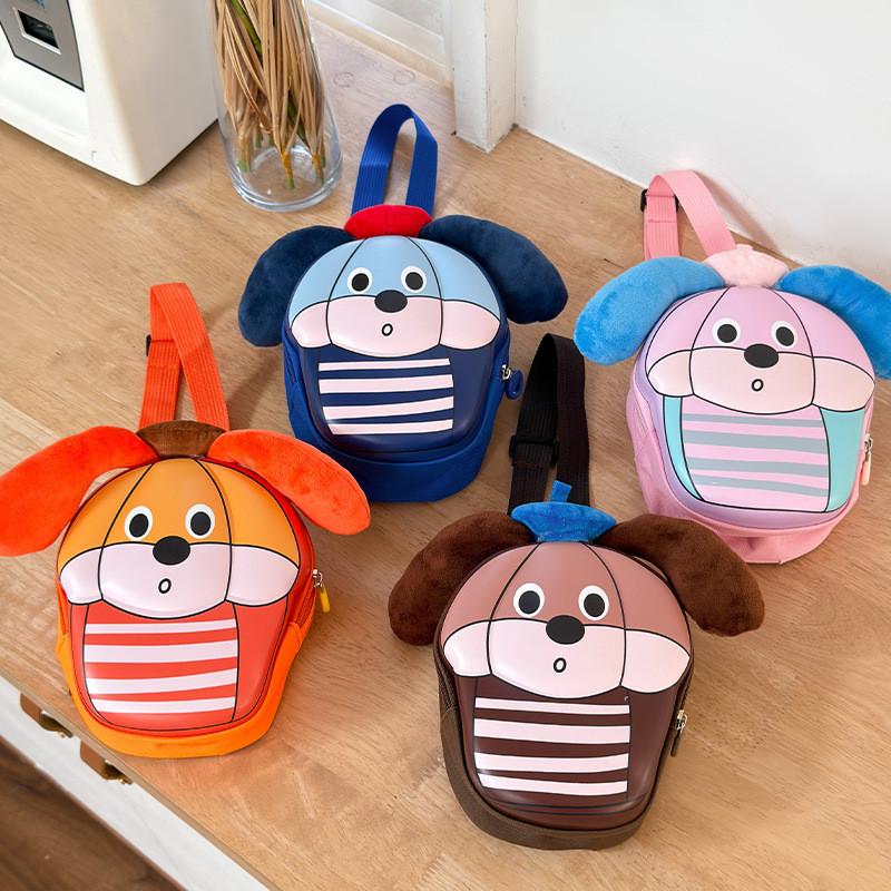 Мультяжная однолямочная детская сумка через плечо с милым принтом собаки и плюшевым ушком