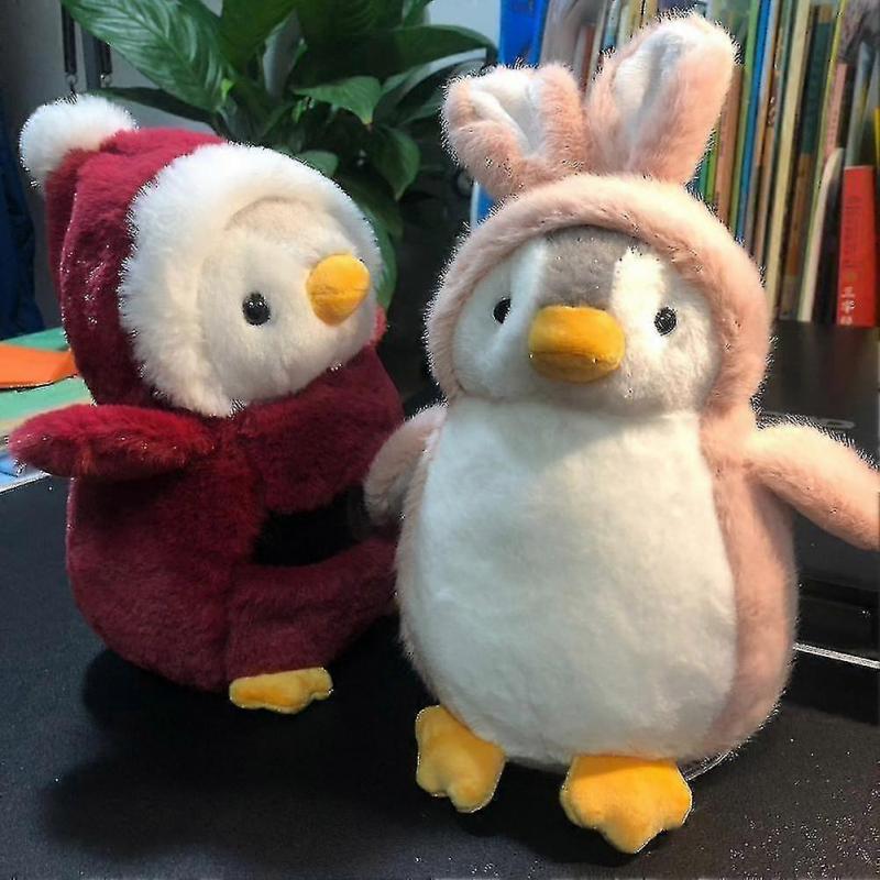 Christmas Penguin Plush Toys Cute Stuffed Cosplay Penguin Dino Rabbit Toy Doll Pillow Kids Girls Gift Soft Doll Christmas Gift Fast