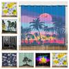 Curtains Summer Coconut Tree Decorative Sunshade 3D Digital Printing Blackout Curtain No Punching Bedroom